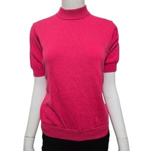 Nicole Summer Short Sleeve Sweater Top In Neon Pink